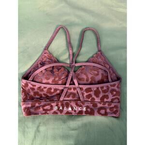 Balance, brown leopard sports bra, women's small